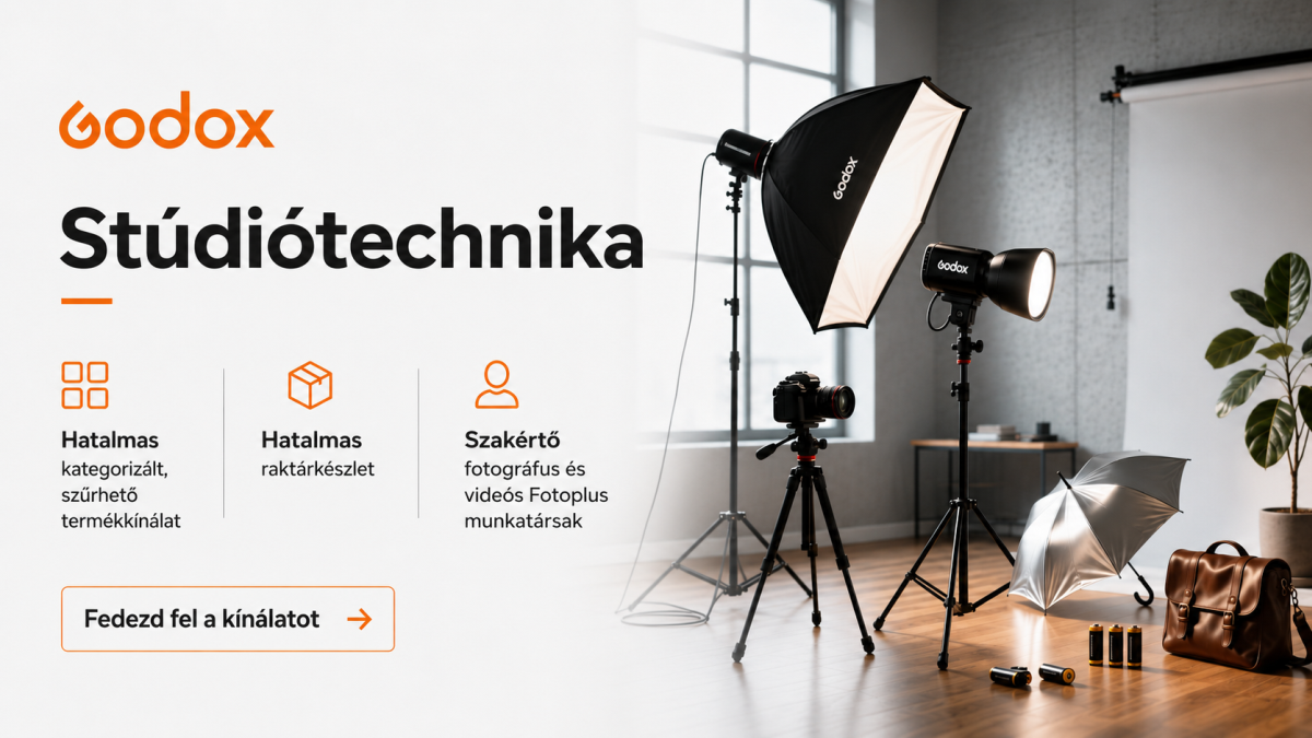 Godox világítástechnika rendszervakukkal, stúdióvakukkal és LED fényekkel a Fotoplusnál