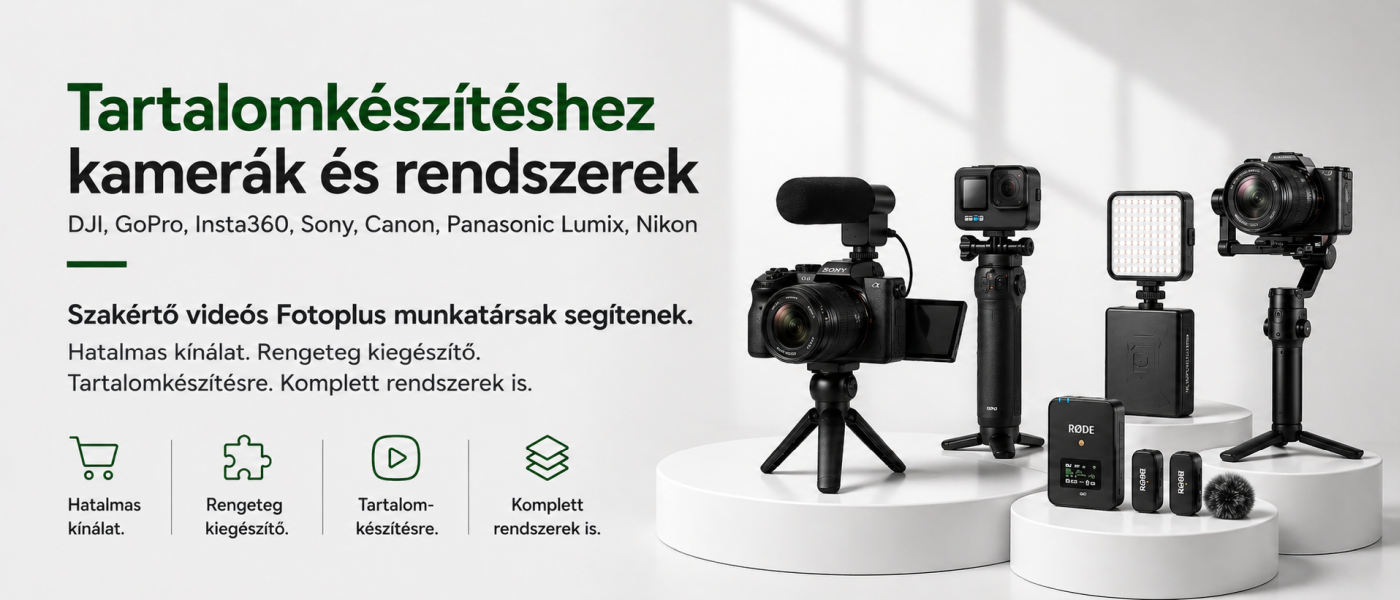 Tartalomkészítéshez kamerák és podcast rendszerek a Fotoplusnál