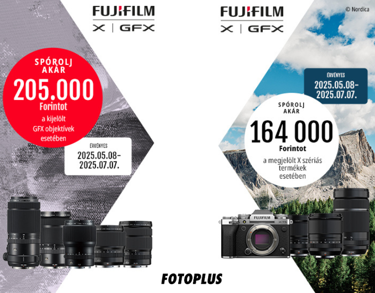 Fujifilm X és GFX fényképezőgép és objektív akció | Itt a Fotoplus-nál!
