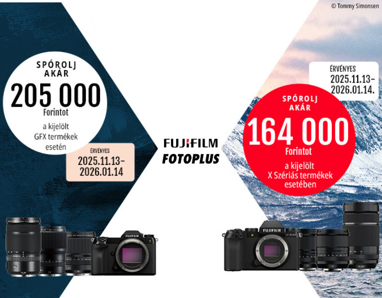 Fujifilm Téli Akció 2025 | X és GFX fényképezőgépre, objektívekre | Itt a Fotoplus-nál!