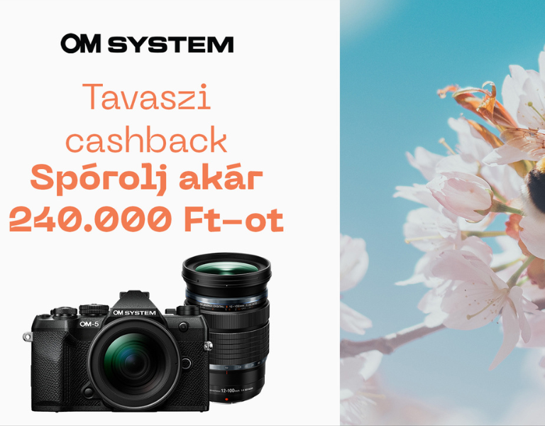 OM System Tavaszi Pénzvisszatérítés 2026 + ajándékok | Itt a Fotoplus-nál!