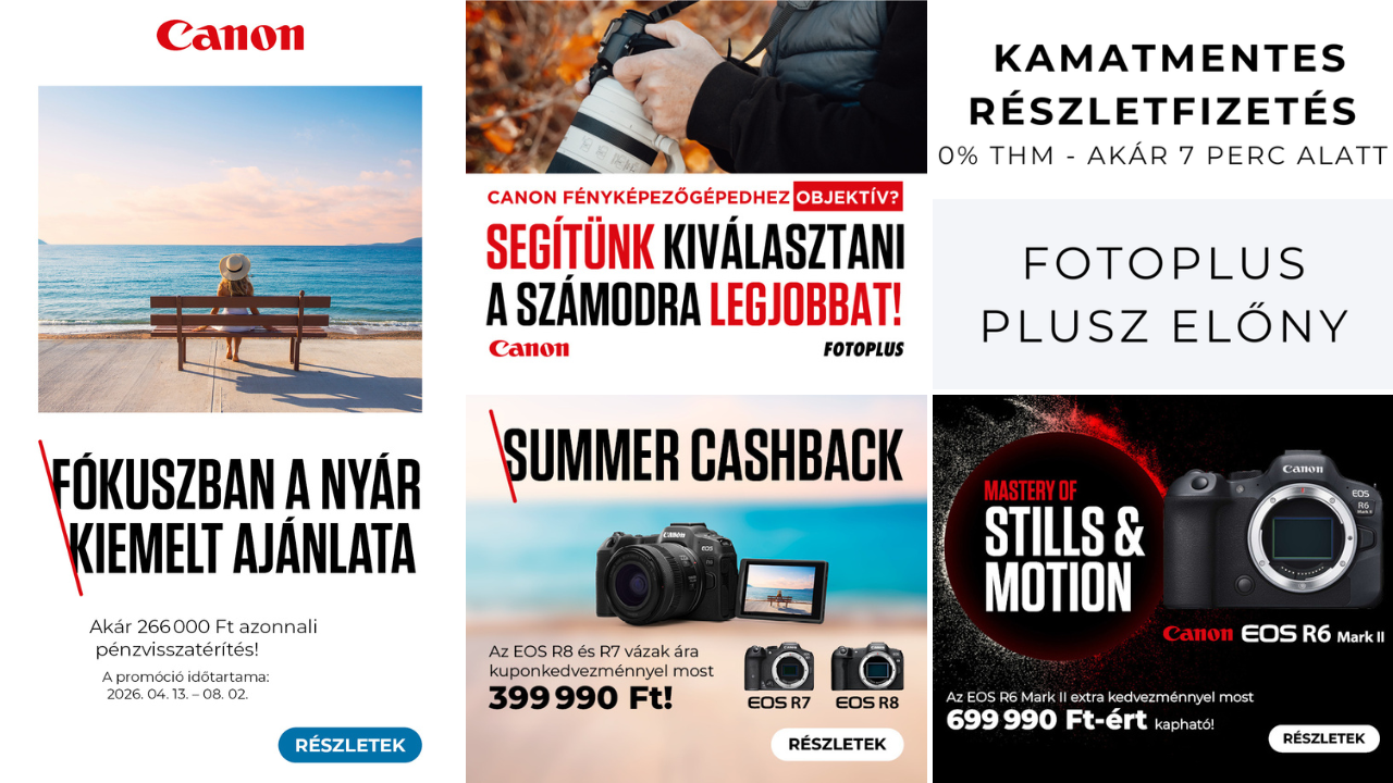 Canon akciók, kedvezményes fényképezőgépek és objektívek a Fotoplusnál