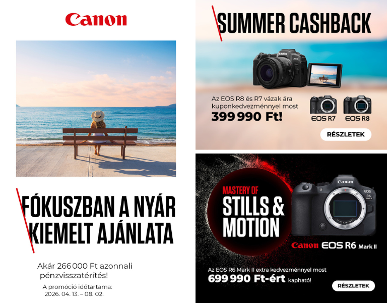 Canon Akció! - Fényképezőgépekre, objektívekre | Itt a Fotoplus-nál! 