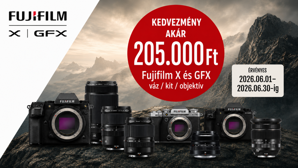 Fujifilm X és GFX akció – akár 205.000 Ft kedvezmény