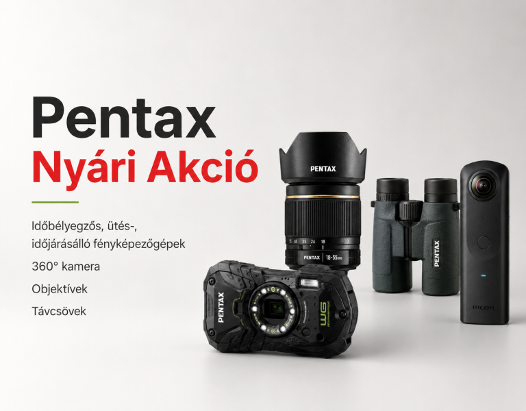 Pentax Nyári Akció 2026 | Pentax WG fényképezőgépek, objektívek és távcsövek kedvezménnyel! 
