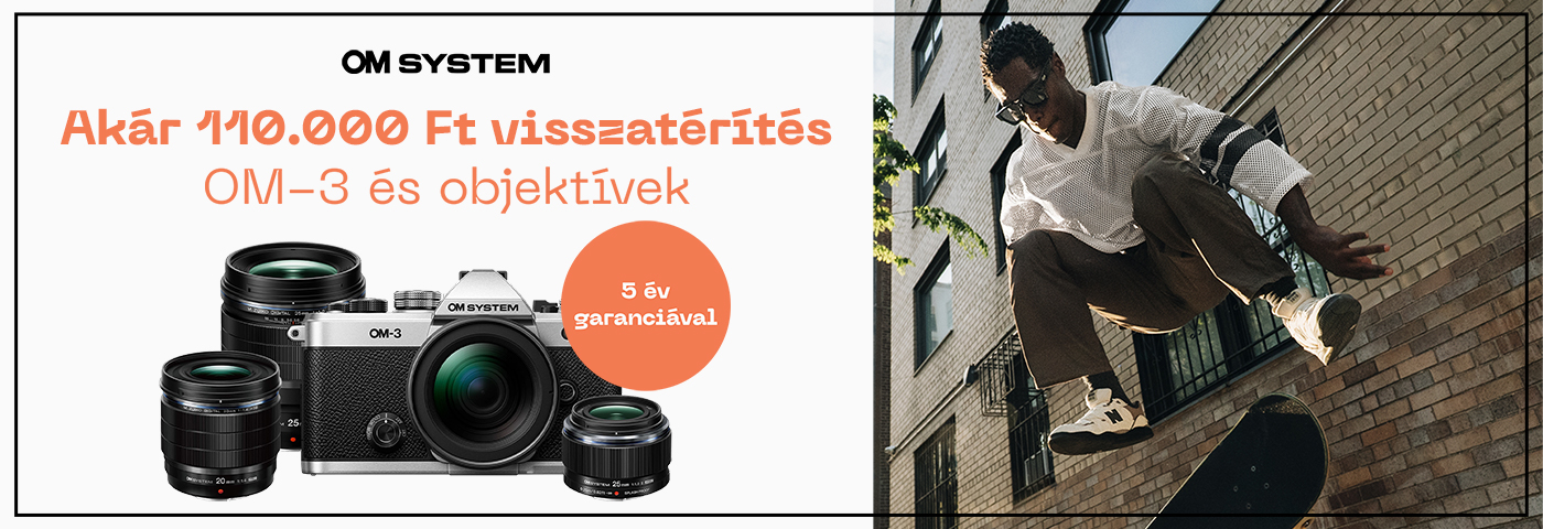 OM System OM-3 akció – Cashback + 5 év kiterjesztett garancia