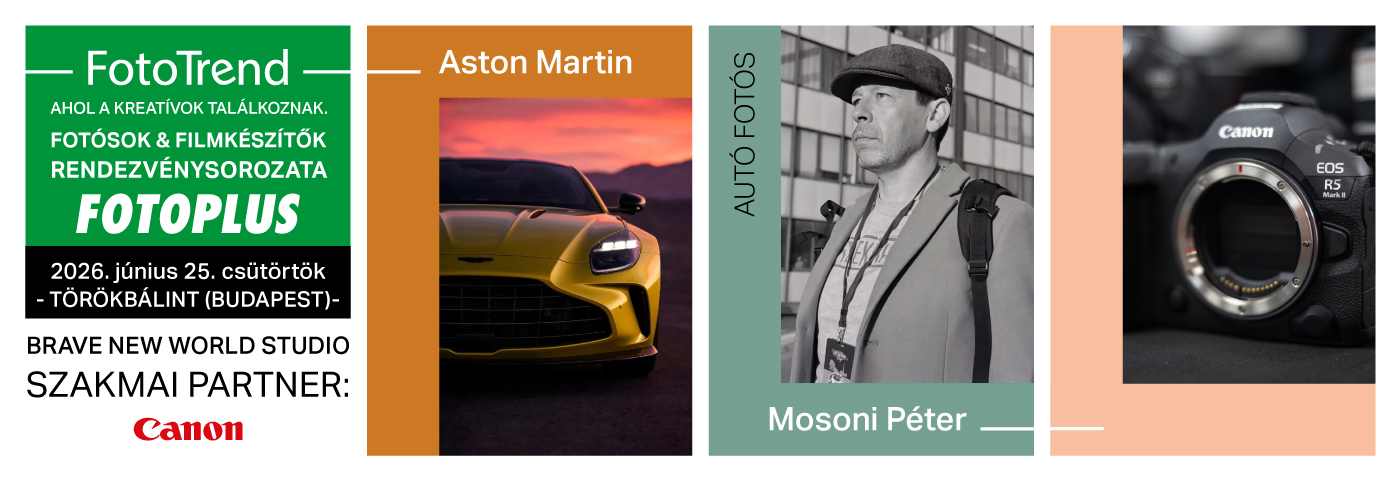 Fotoplus FotoTrend2026 Autófotózás Mosoni Péterrel – Aston Martin workshop Canon eszközteszttel
