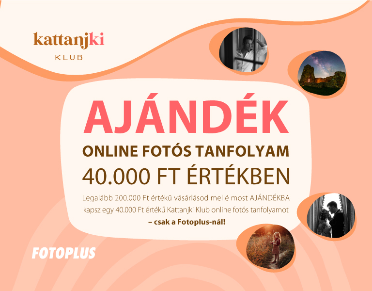 40.000 Ft értékű Kattanjki Klub online fotós tanfolyam minden 200.000 Ft feletti vásárláshoz